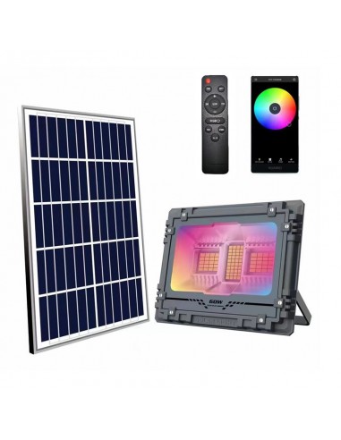 FOCO LED SOLAR 100W RGB 780LM + CONTROL REMOTO ELBAT