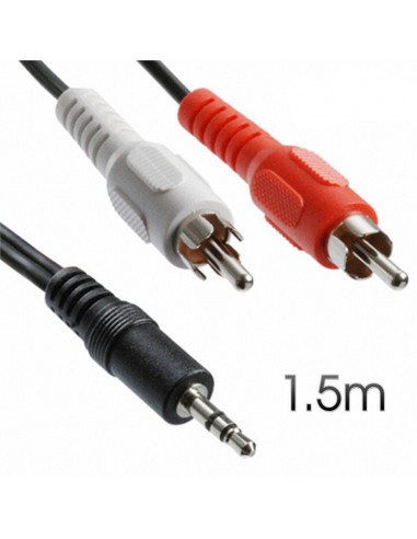 CABLE STEREO MINI JACK 3.5 - RCA AUDIO 1.5M CROMAD