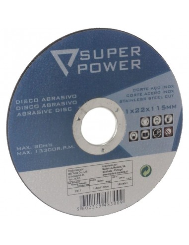 DISCO ABRASIVO INOX CORTE 115 MM SUPER POWER