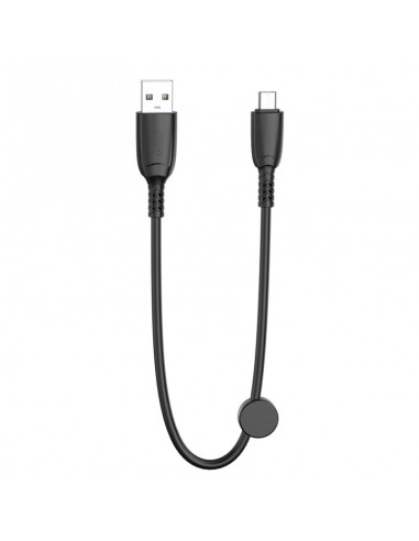 CABLE NB247 CARGA RAPIDA USB - MICRO USB | 6A | 25CM CON CLIP | NEGRO XO